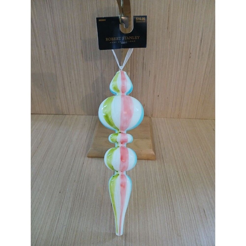 Robert Stanley Large Glass Hanging Christmas Ornament Decoration 11" Colorful - Picture 3 of 9